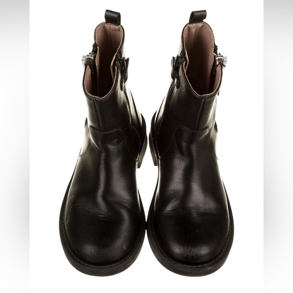 Gucci Girls Leather Round-Toe Boots 🎀